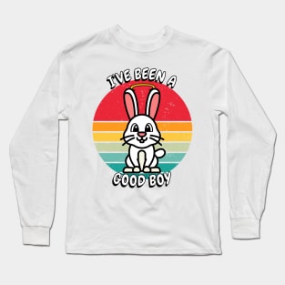 Cute white rabbit is a good boy Long Sleeve T-Shirt